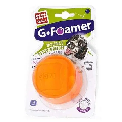 GiGwi G-Foamer Orange Rubber Dog Ball, Medium