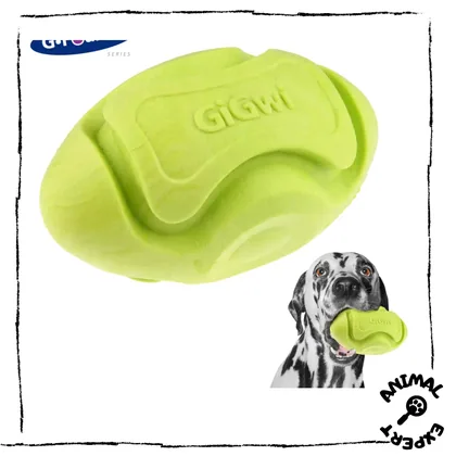 GiGwi Green Rugby Dog Ball, 70x117mm