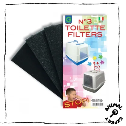 Cat Toilet Filter Set, 3-Pack Made in Italy