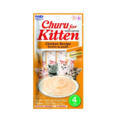INABA Churu Chicken Recipe for Kittens, 4x2oz