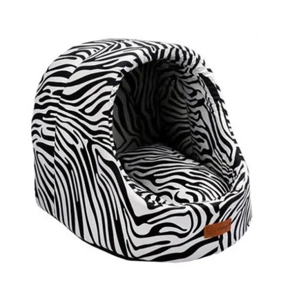 Zebra Design Black-White Igloo for Pets