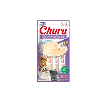 Churu liquid treats with chicken and shrimp