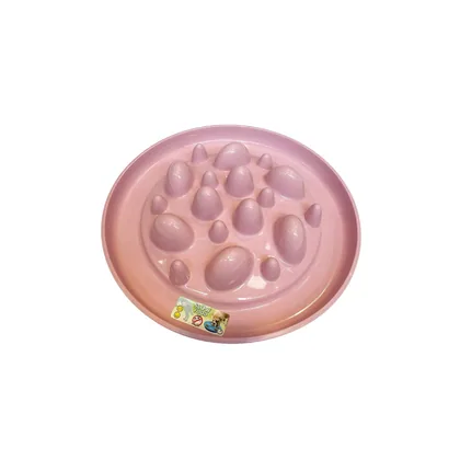 Pink Anti-Glutton Slow Feeder Dog Bowl