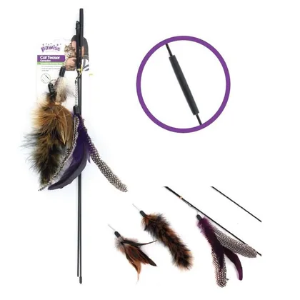 PAWISE Cat Toy Wand with 3 Different Heads, 95cm