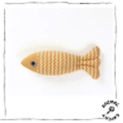 Yellow Fish Plush Toy for Cats, 22cm