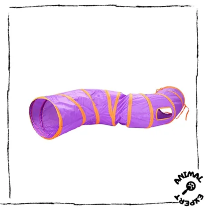 Purple Cat Tunnel with Orange Accents, 140cm