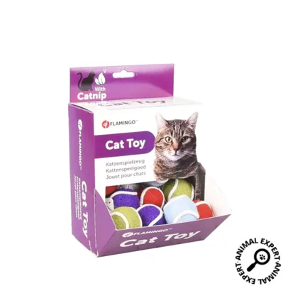 Flamingo Catnip Tennis Ball Toy