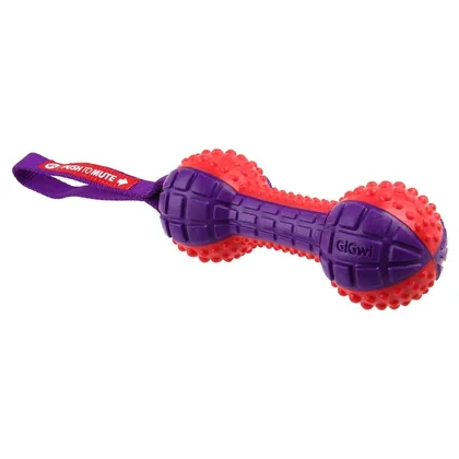 GIGWI Push-to-Mute Dumbbell Dog Toy, 7.49cm