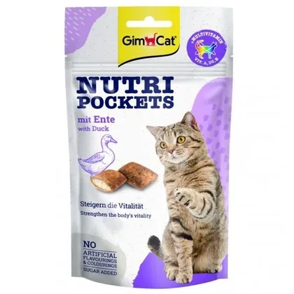 Treats GimCat Nutri Pockets Duck & Multivitamin for cats pads with duck and vitamins 60g