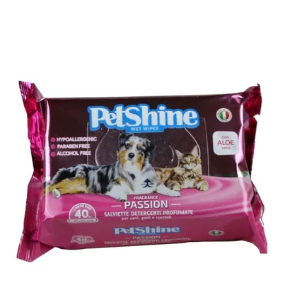 Petshine Passion Wet Wipes, 40 Pack