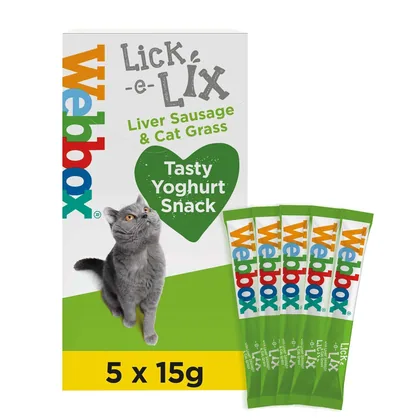 Webbox Lick-E-Lix Foie Sausisse & Chat Tweeze Chat Friandise Pack of 5 -Reward Delight Chaton