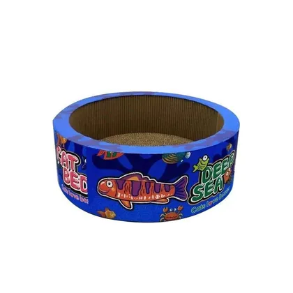 3-in-1 Blue Cat Scratcher and Bed with Free Catnip