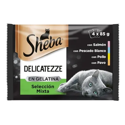 Sheba Delicatezze Fish-Meat Mix Pack, 4x85g
