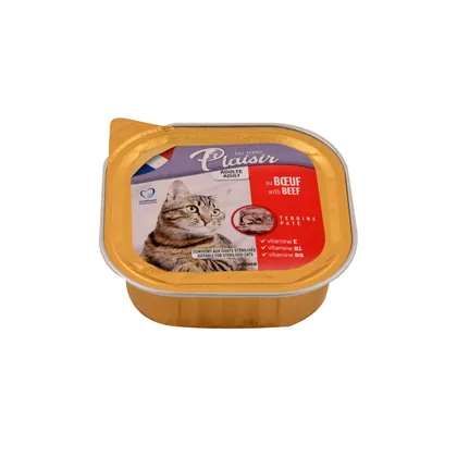 Pâté Pleasure Meals for Adult Cats with Beef 100g