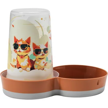 Moderna Cat-Themed Orange Water Dispenser