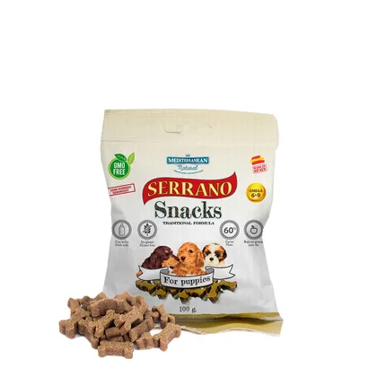 MEDITERRANEAN NATURAL Serrano Puppy Snacks, 100g