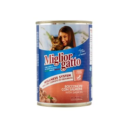 Migliorgatto Chunks with Salmon Wet Cat Food 405g