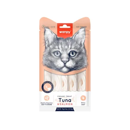 Wanpy Tuna & Salmon Cat Treats, 5x14g